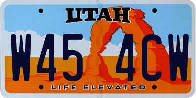 UT license plate W454CW