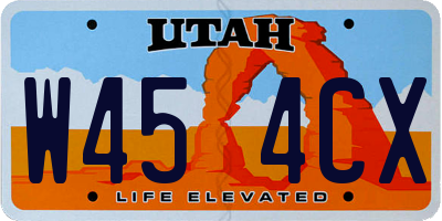 UT license plate W454CX