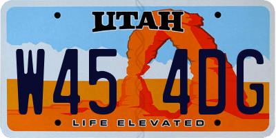 UT license plate W454DG