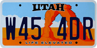 UT license plate W454DR