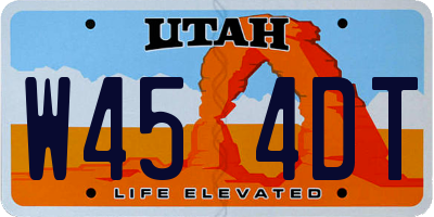UT license plate W454DT