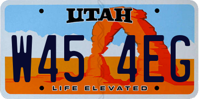 UT license plate W454EG