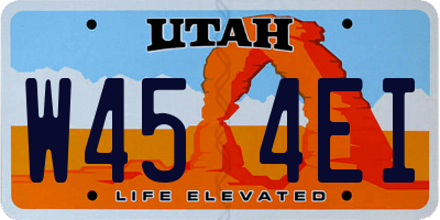 UT license plate W454EI