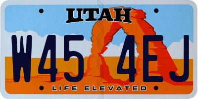 UT license plate W454EJ