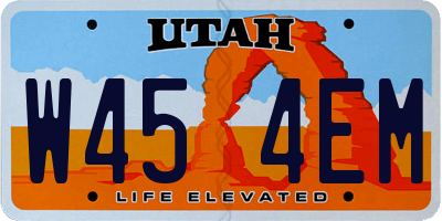 UT license plate W454EM