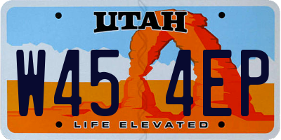 UT license plate W454EP