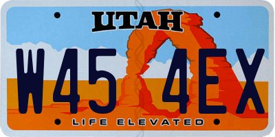 UT license plate W454EX