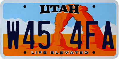 UT license plate W454FA