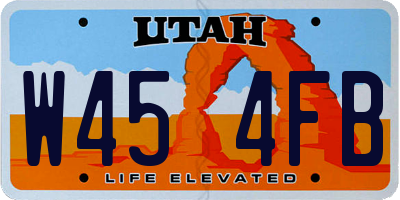 UT license plate W454FB