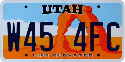 UT license plate W454FC