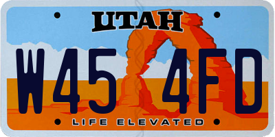 UT license plate W454FD