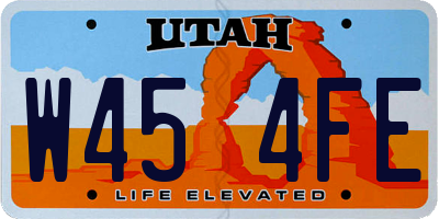 UT license plate W454FE