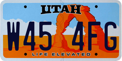 UT license plate W454FG