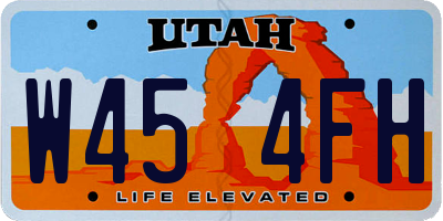 UT license plate W454FH