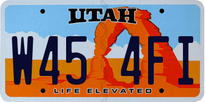 UT license plate W454FI