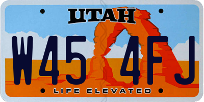 UT license plate W454FJ