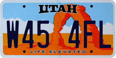 UT license plate W454FL