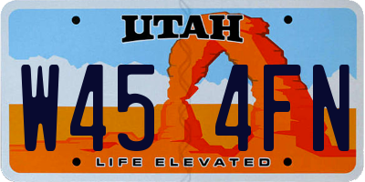 UT license plate W454FN