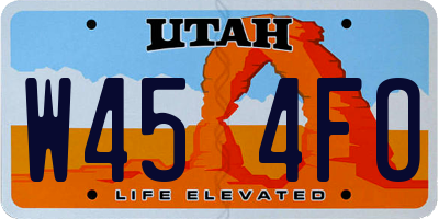 UT license plate W454FO