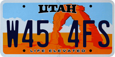 UT license plate W454FS