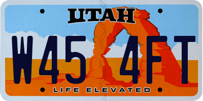 UT license plate W454FT