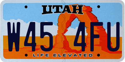 UT license plate W454FU