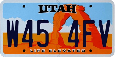 UT license plate W454FV