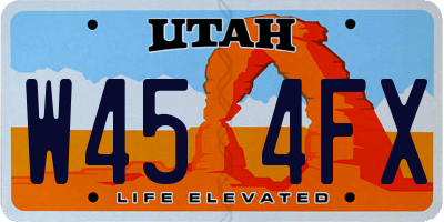 UT license plate W454FX