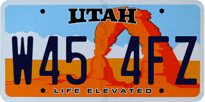 UT license plate W454FZ