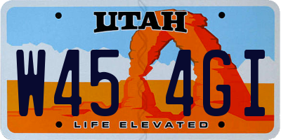 UT license plate W454GI