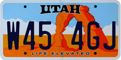 UT license plate W454GJ