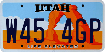 UT license plate W454GP