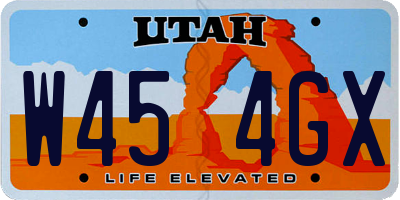 UT license plate W454GX