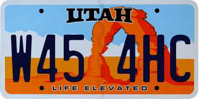 UT license plate W454HC