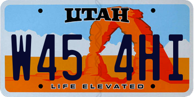 UT license plate W454HI