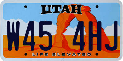 UT license plate W454HJ
