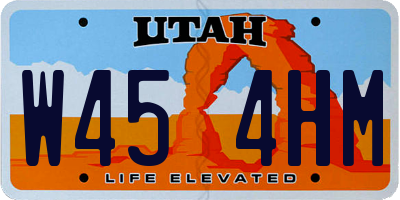 UT license plate W454HM