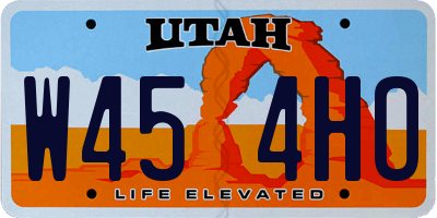 UT license plate W454HO
