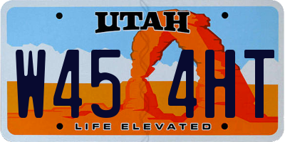 UT license plate W454HT