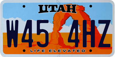 UT license plate W454HZ