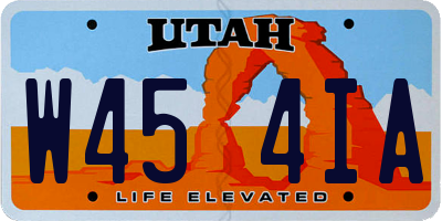 UT license plate W454IA