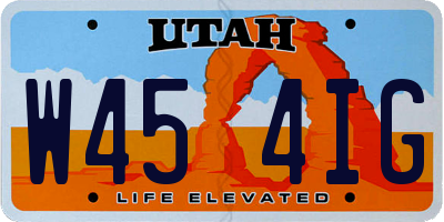 UT license plate W454IG