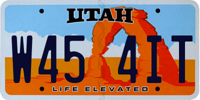 UT license plate W454IT