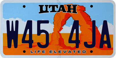 UT license plate W454JA