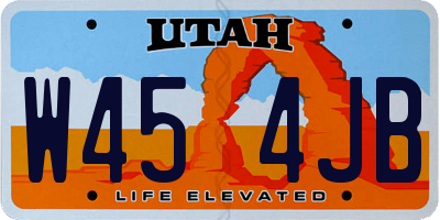 UT license plate W454JB