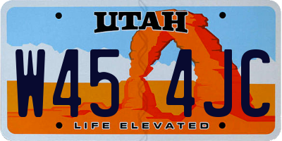 UT license plate W454JC