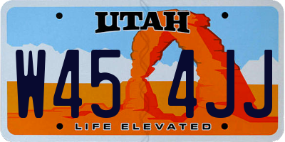 UT license plate W454JJ