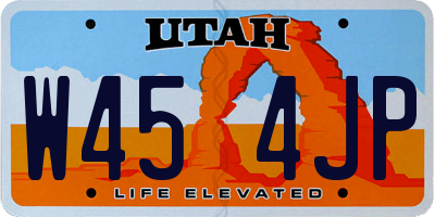 UT license plate W454JP
