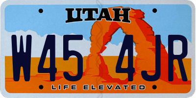 UT license plate W454JR