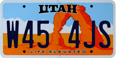 UT license plate W454JS
